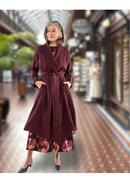 Eva's Sunday | Taylor Jacket | Merlot | 100% Linen